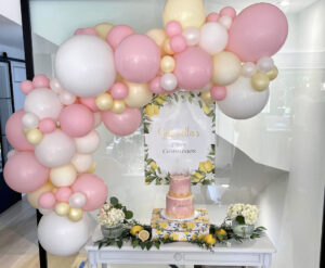 Pretty Pink Balloon Garland by Caledon Balloons