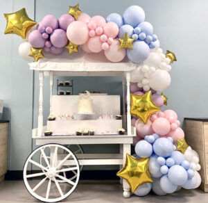 Dessert Cart and balloon arrangement